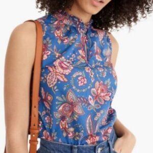 J.Crew Libertyof London Flora Belle Seeveless Blue Top